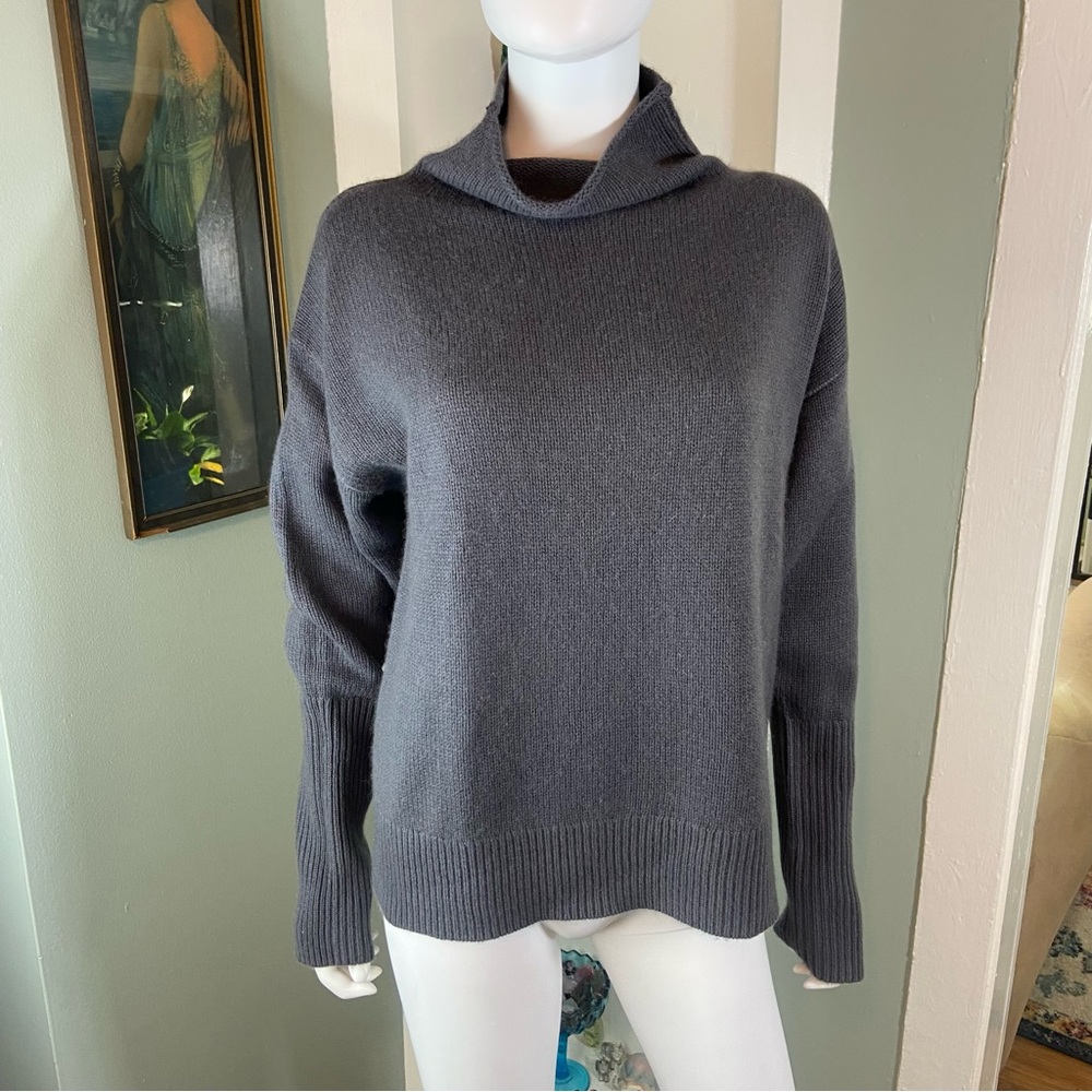 Wilfred Luxe Cyprie Cashmere Grey Cowl Neck Sweater turtleneck mock large L